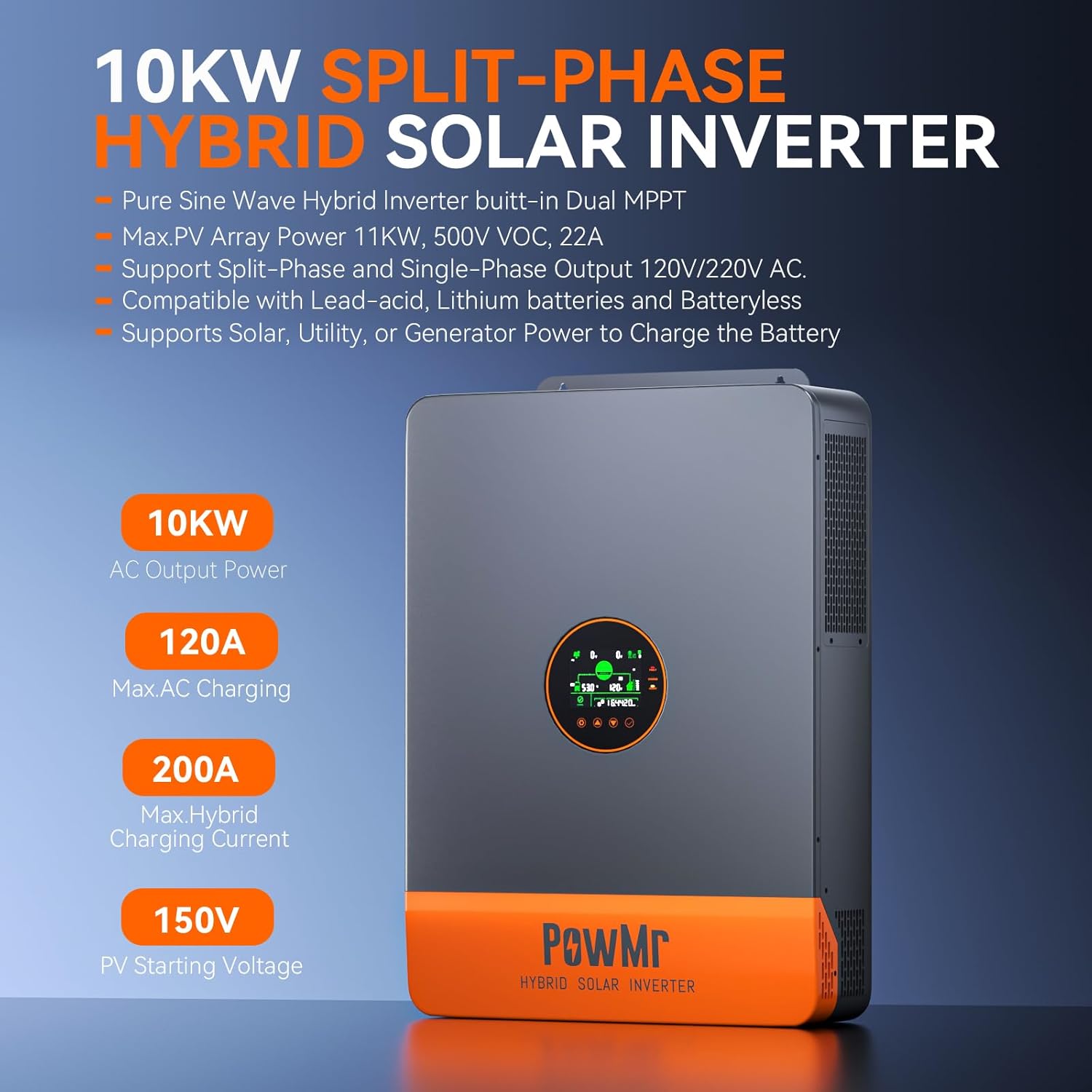 PowMr 10KW Inverter a fase div - Split Phase Inverter 10Kw 110V 220V recensione e prezzo